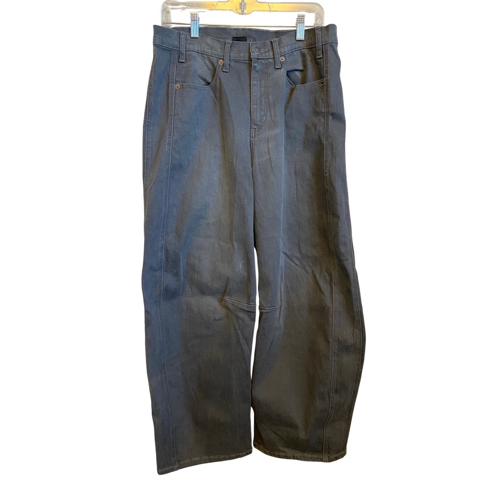 Lisa Bayne Artful Home Grey Barrel Leg Jeans Made in USA Womens 12